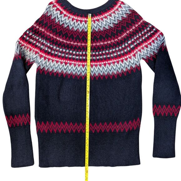 Tommy Hilfiger Sweater Womens Small Fair Isle Wool Blend Sequin Nordic Ski Lodge - Picture 7 of 8